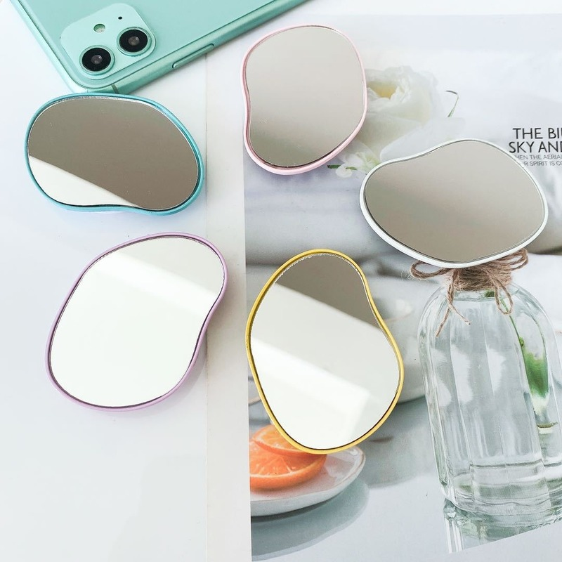 Irregular Decorative Compact Makeup Mirror and Phone Holder